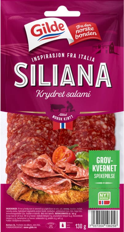 Salami Siliana skivet 130g Gilde 130 g
