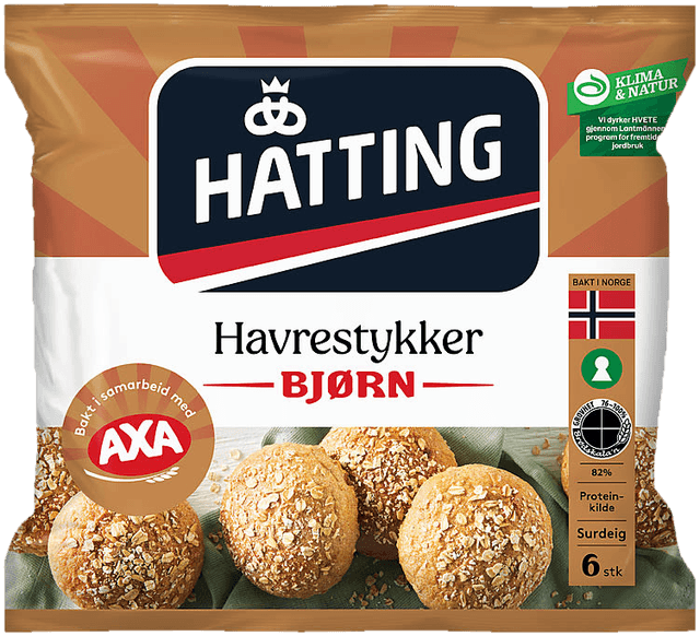 Havrestykker Bjørn 6stk 420g Hatting