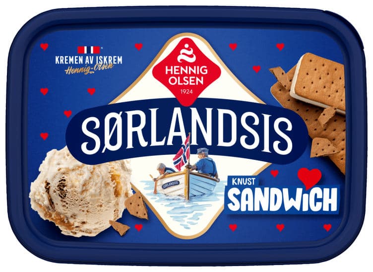 Sørlandsis Sandwich 1l Hennig-Olsen-Is