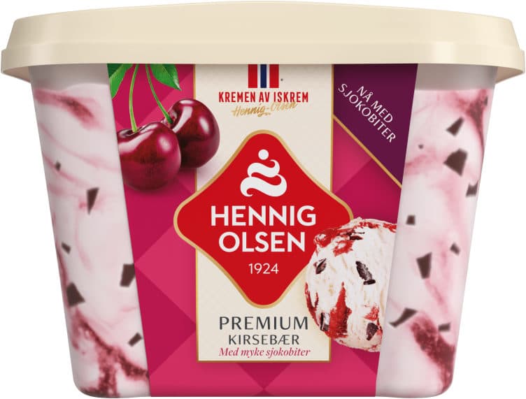 Fløteis Premium Kirsebær 0,8l Hennig-Olsen