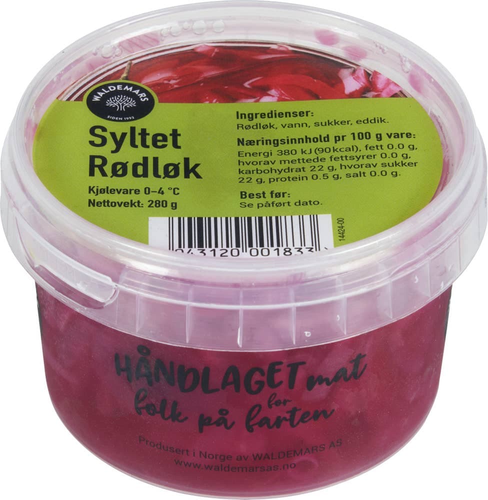 Syltet Rødløk 280g Waldemars