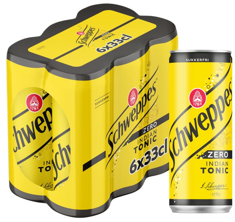Tonic Water Zero 0,33lx6 boks Schweppes 1980 ml