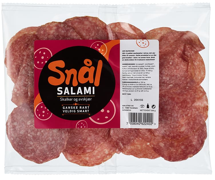 Salami Snål Skalker/Avskjær 200g Grilstad