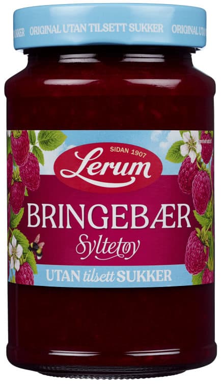 Bringebærsyltetøy u/Sukker 435g Lerum