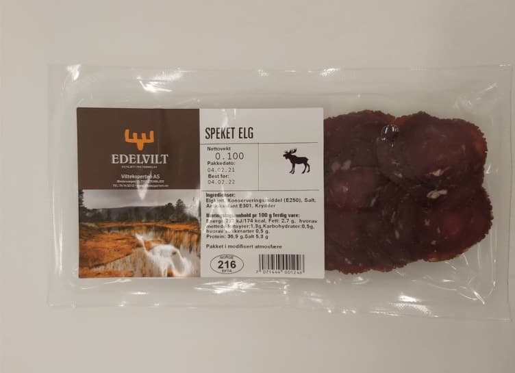 Elg Speket skivet 100g Vilteksperten