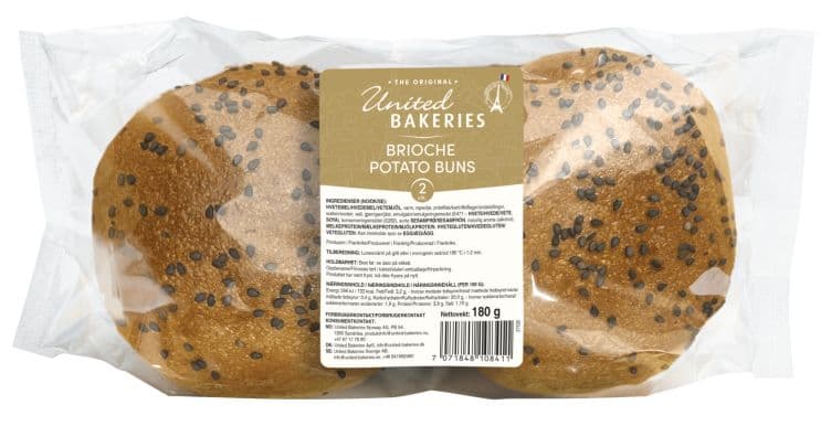 Potato Burger Buns 180g United Bakeries