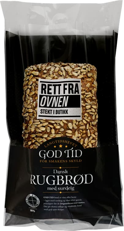 Dansk Rugbrød Rett Fra Ovnen Kløverbakeriet 750g God Tid