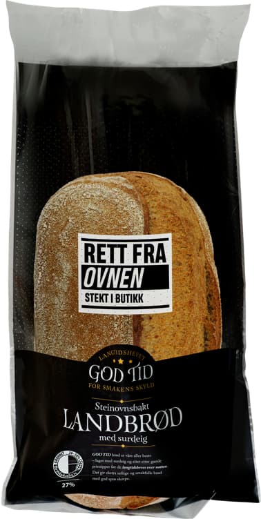 Landbrød Rett Fra Ovnen Kløverbakeriet med Surdeig 600g God Tid