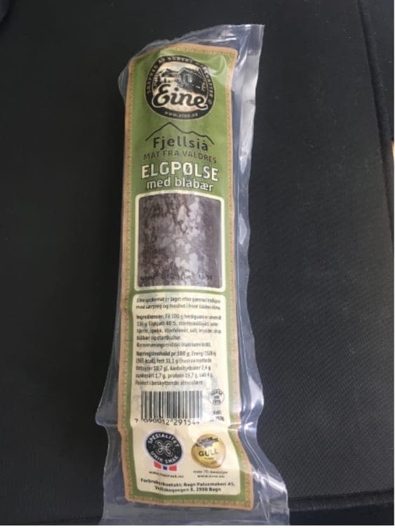 Elgpølse Blåbær 250g Eine