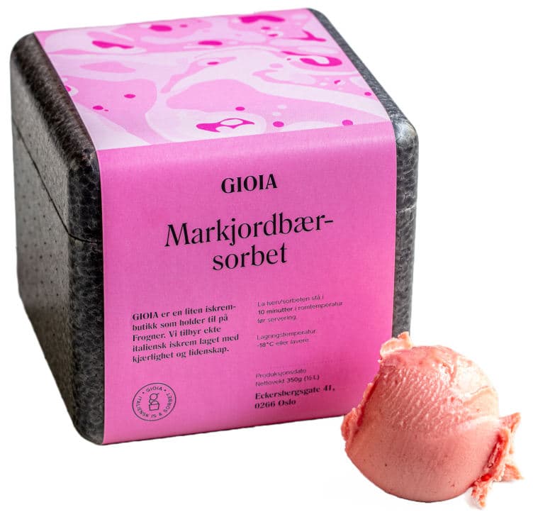 Markjordbærsorbet 500ml Gioia