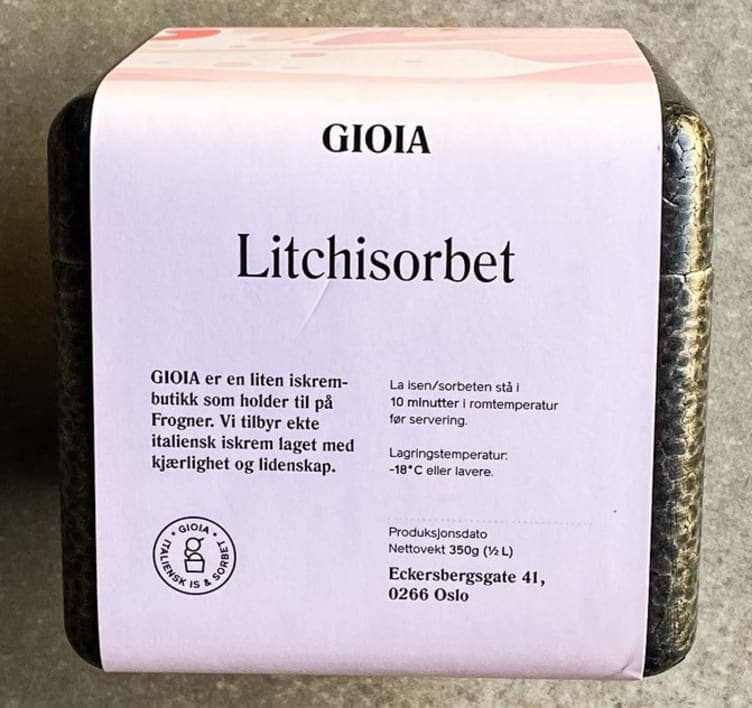 Litchisorbet 500ml Gioia