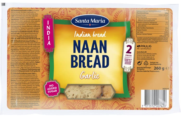 Naan Brød Garlic 260g St.Maria