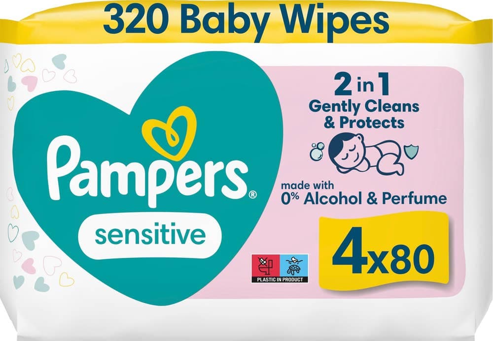 Våtservietter Sensitive 4pk, 320 stk