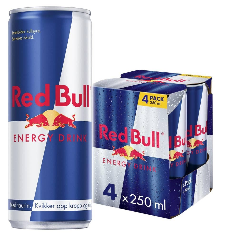 Red Bull Energidrikk 4x250 ml, 1 l 1 ml