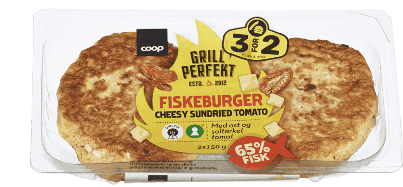Cheesy Tomato Fishburger 300g Coop