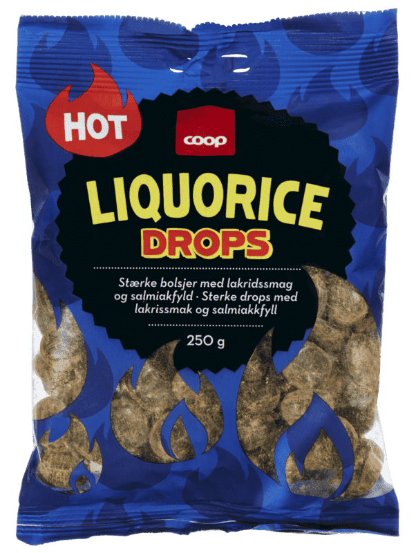 Hot Liquorice Drops 250g Coop