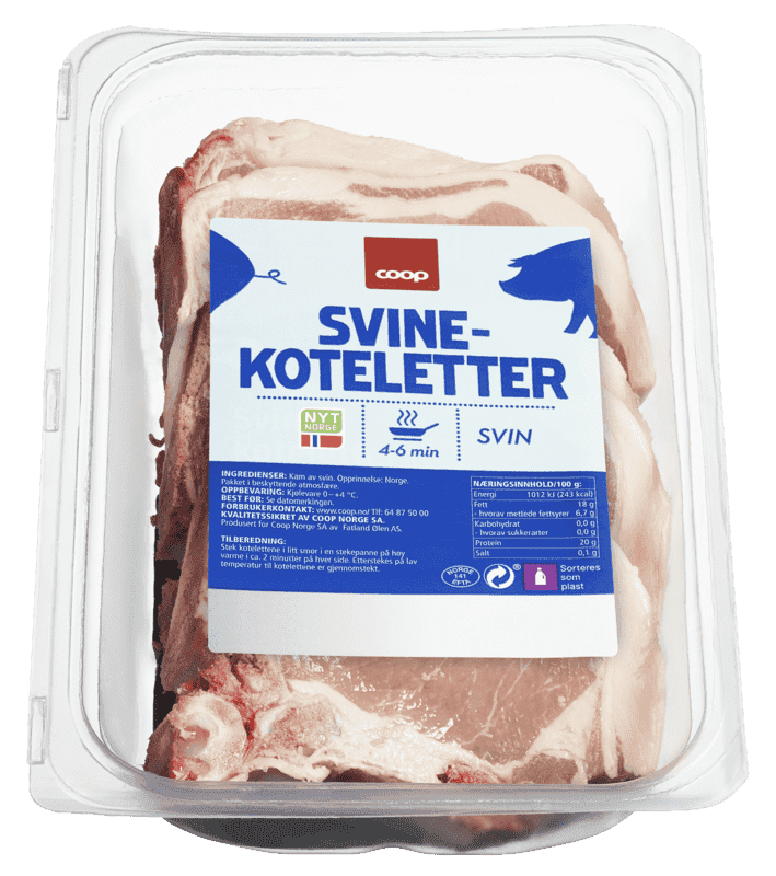 Svinekoteletter ca 800g Coop