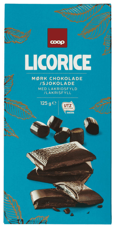 Mørk Sjokolade med Lakrisfyll 125g Coop
