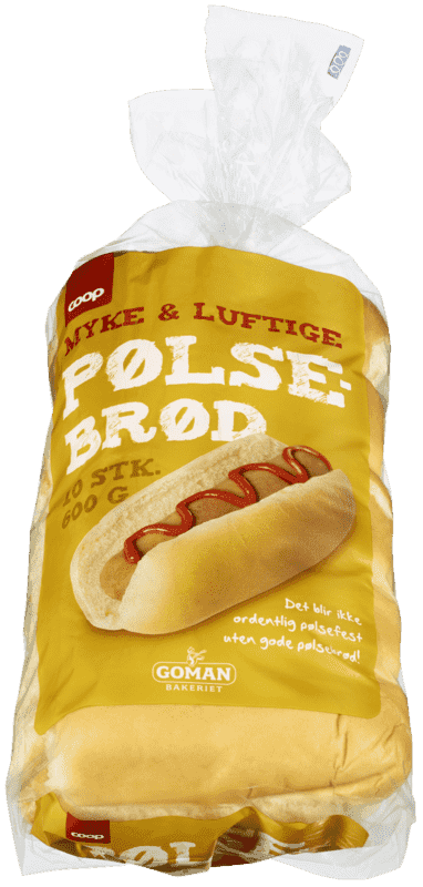 Coop Pølsebrød 10pk 600g
