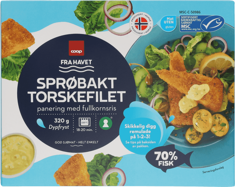 Sprø Torsk Fullkorn 320g Coop