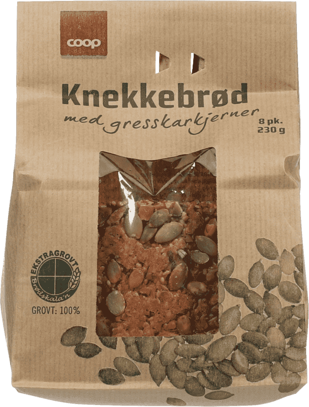 Knekkebrød med Gresskarkjerner 230g Coop