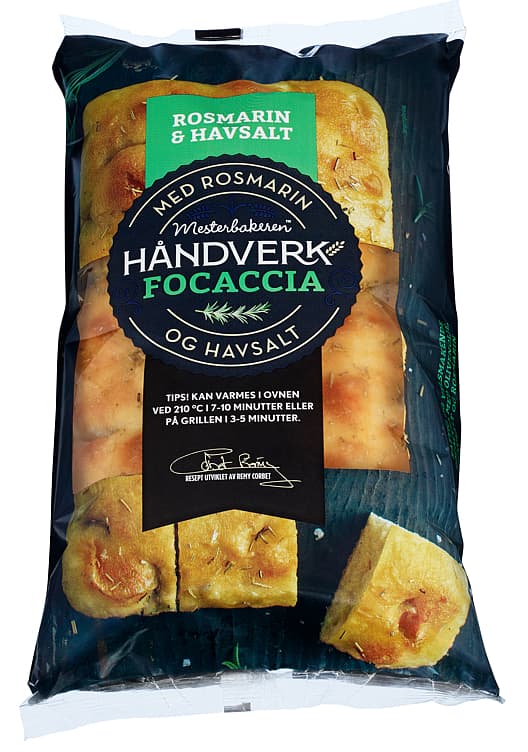 Focaccia Rosmarin og Havsalt 430g Mesterbakeren