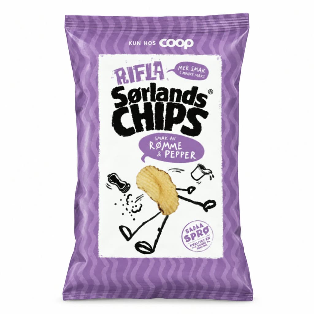 Rifla Sørlandschips Rømme & Pepper 170g