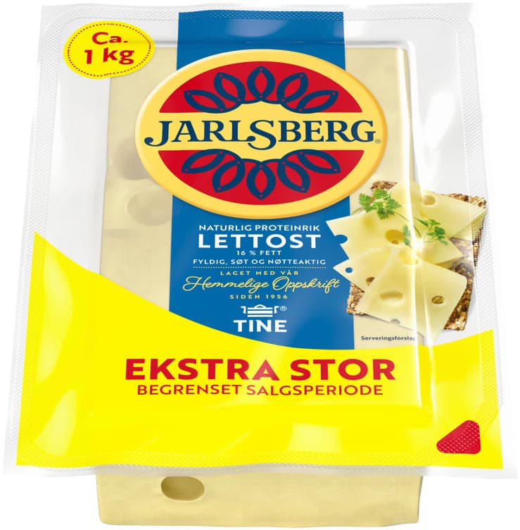 Jarlsberg Lett 16% Ca.1kg Tine 1 kg