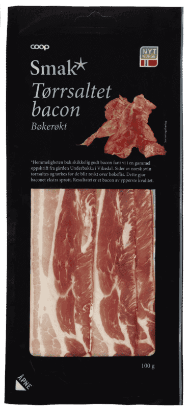 Tørrsaltet Bacon 100g Smak