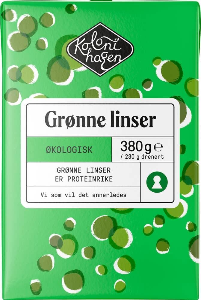 Grønne Linser Øko 380g Kolonihagen