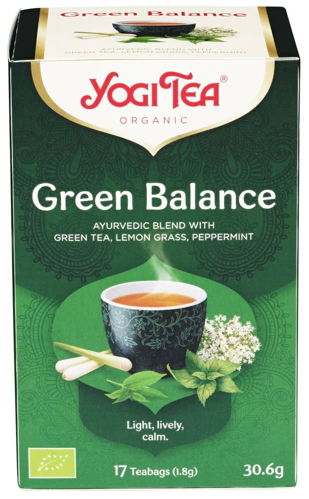 Yogi Tea Green Balance Økologisk Sitrongress og Peppermynte 17stk