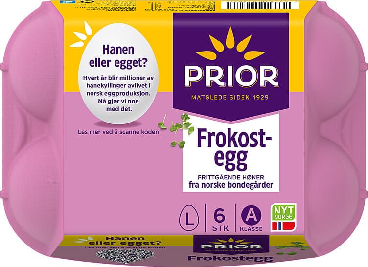 Egg Frittgående L Frokostegg 63-73g Prior