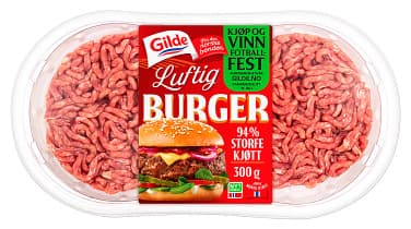 Luftig Burger Storfe 300g Gilde