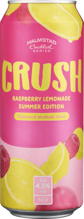 Halmstad Crush Cloudy Summer Bringebær og Sitron 500ml boks
