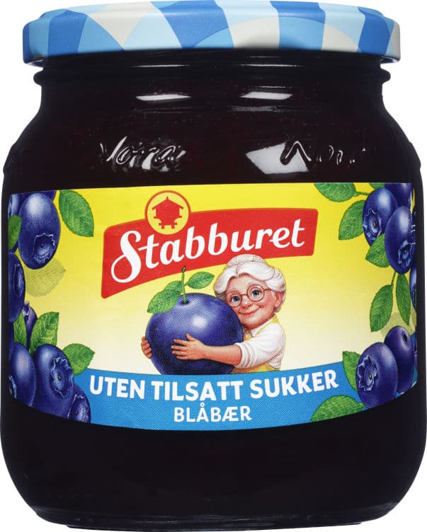 Blåbærsyltetøy uten Sukker 380g Stabburet