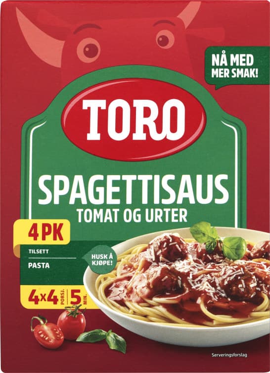 Toro Spagettisaus Tomat og Urter 4pk 192 g