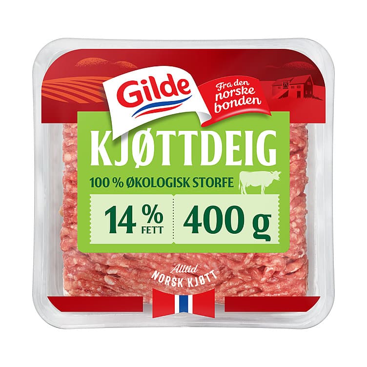 Kjøttdeig Storfe Økologisk 14% Uten Salt og Vann 400g Gilde