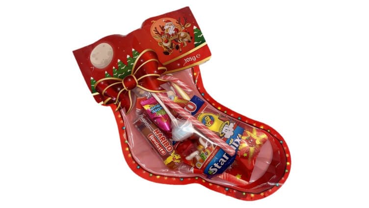 Julestrømpe med 8 Assorterte Godterier 105g