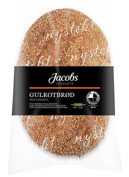 Gulrotbrød m/Sesam Halvstekt Ca660g Jacobs Utvalgte 1 g