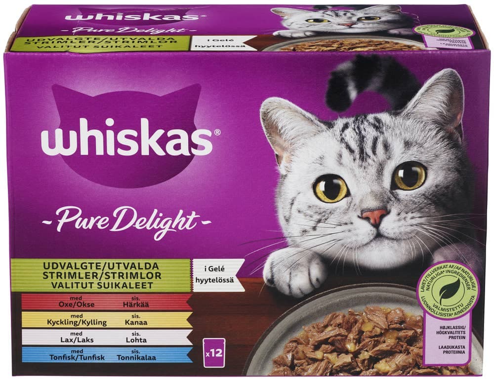 Pure Delight Mixed Selection Til voksne katter fra 1 år, 12x85g, 1,02 kg 1 kg