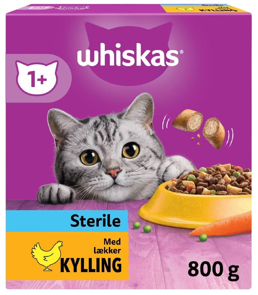 Whiskas Tørrfôr med Kylling For Voksne, Steriliserte Katter Fra 1 År 800g