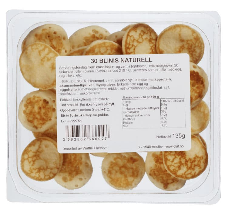 Blinis Coctail 30stk 135g Waffle Factory
