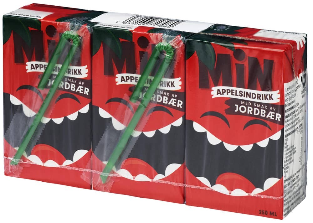 Appelsin & Jordbær 3 stk, 0,75 l