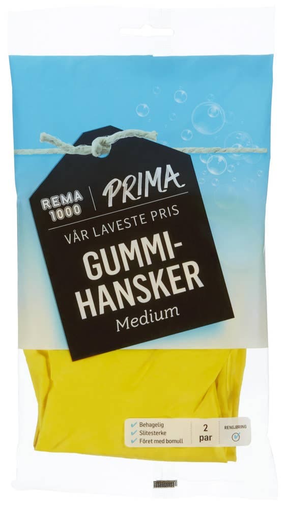 Gummihansker Medium, 2 par, 2 stk