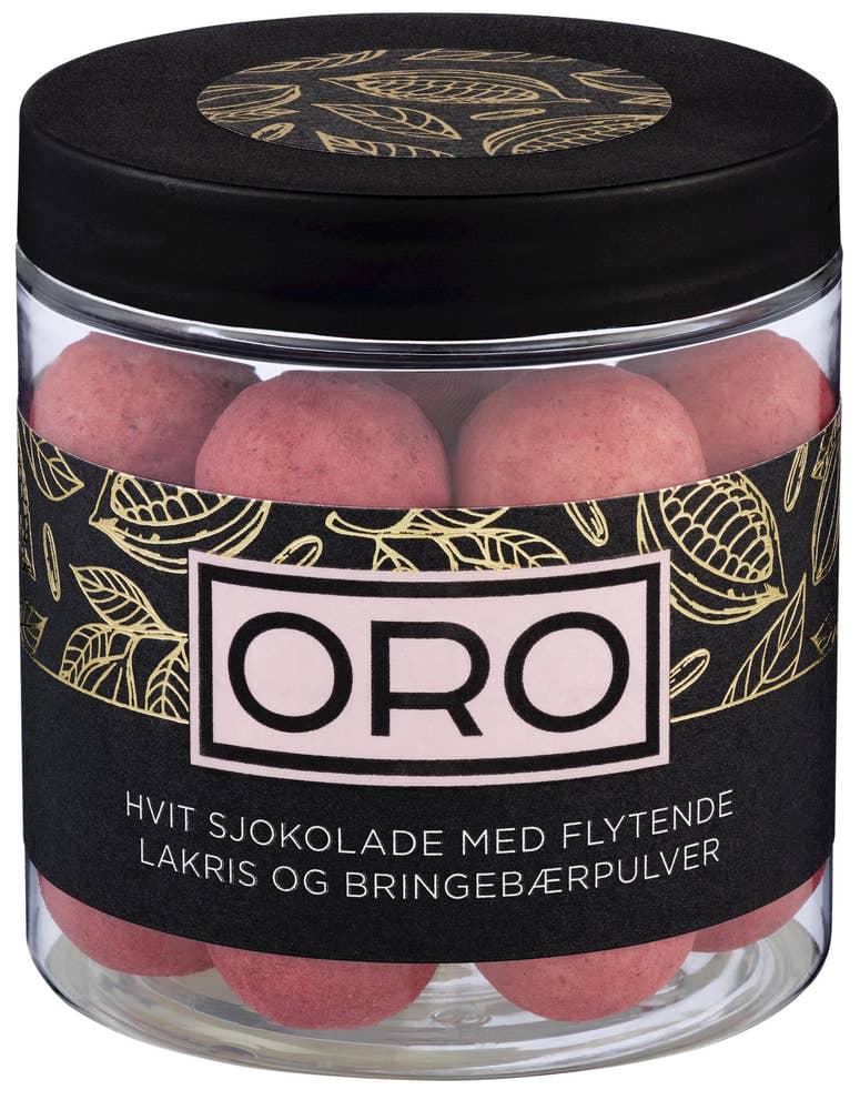 Sjokoladekuler Lakris & Bringebær 140g Oro