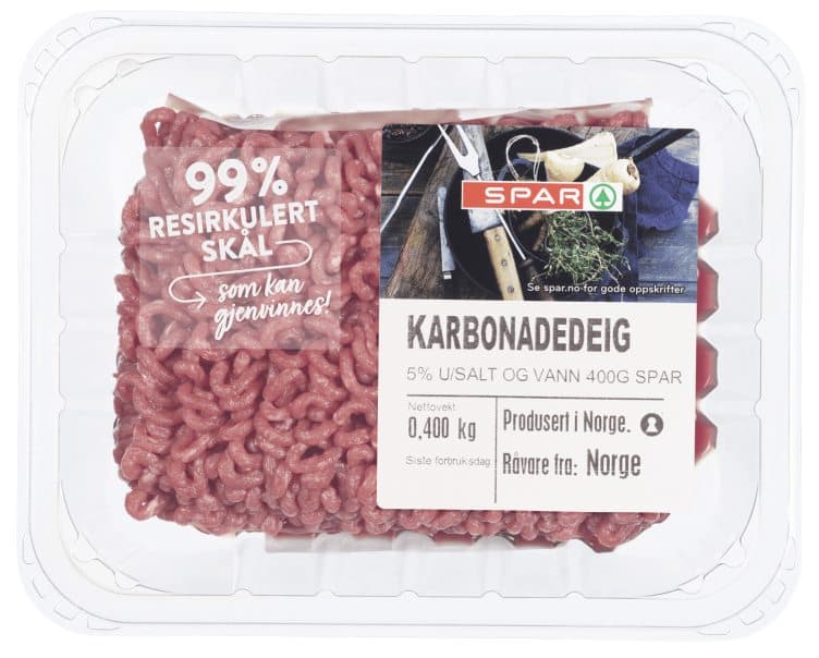 Karbonadedeig 5% u/Salt og Vann 400g Spar 400 g