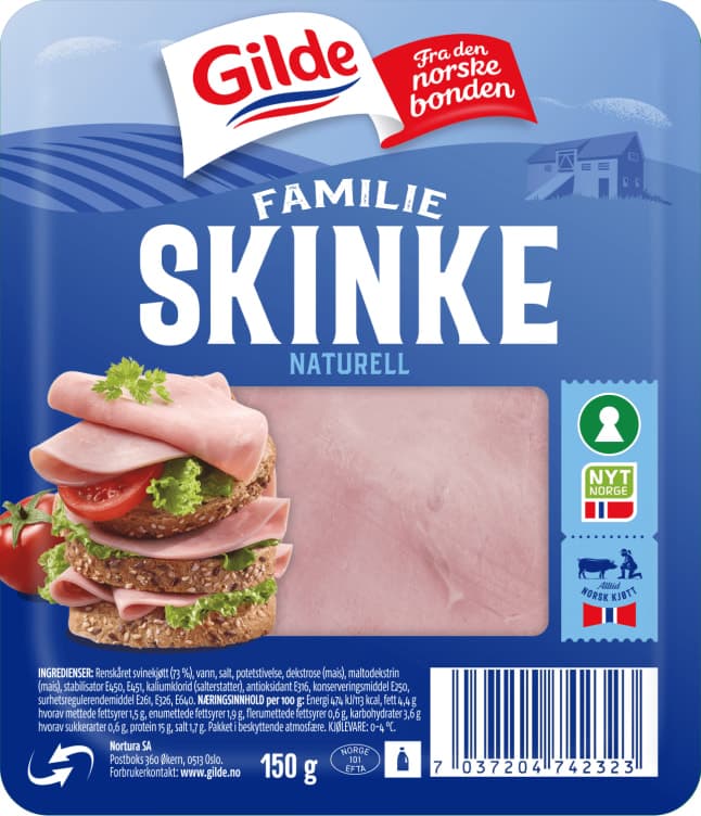 Familieskinke skivet 150g Gilde 150 g