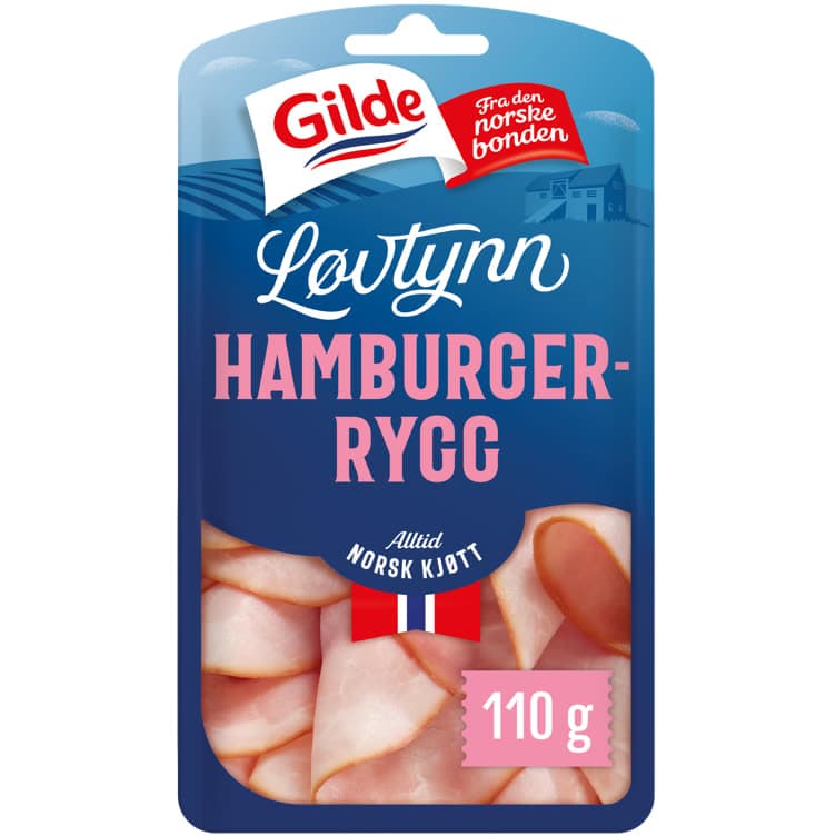 Hamburgerrygg Løvtynn 110g Gilde 110 g