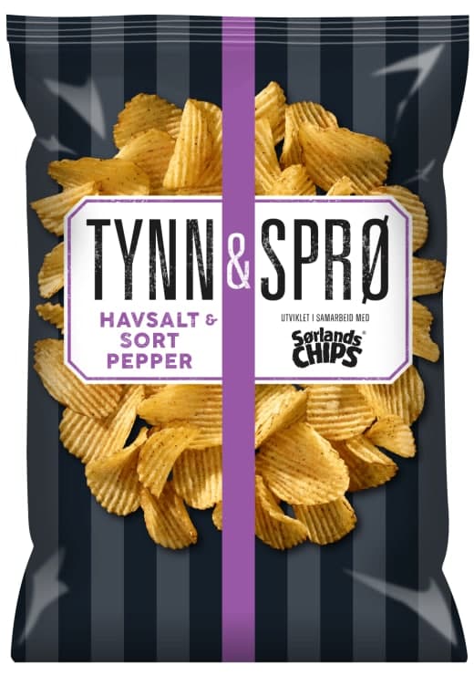 Tynn&Sprø Havsalt&Pepper 150g Sørlandschips 150 g