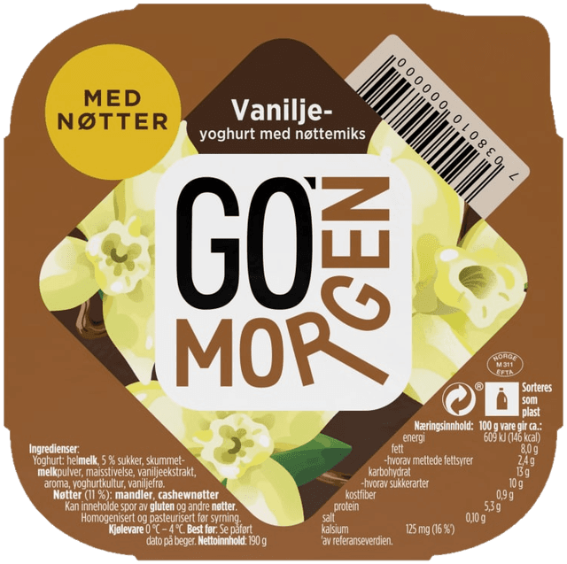 Et utvalg go'morgen-yoghurt